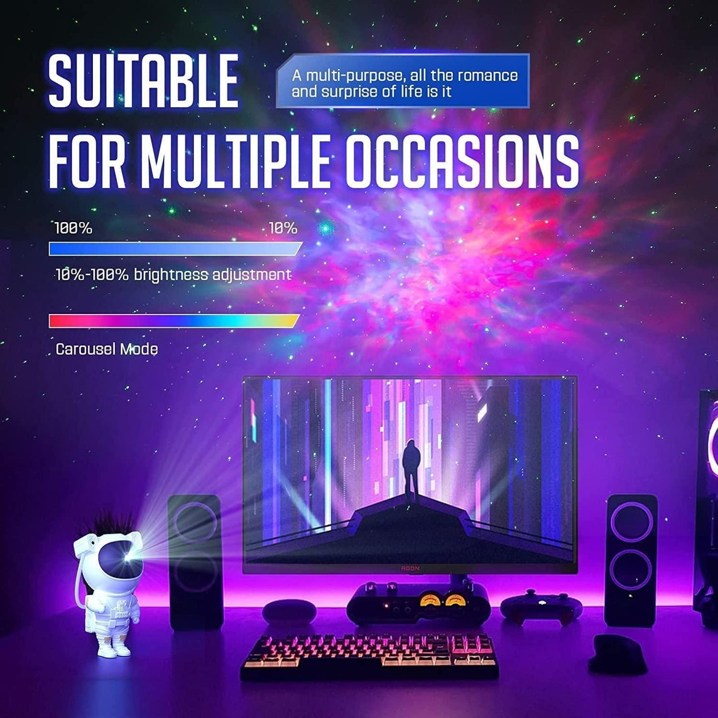 AstroNova™ 360 Astronaut Galaxy Projector - Remote Control